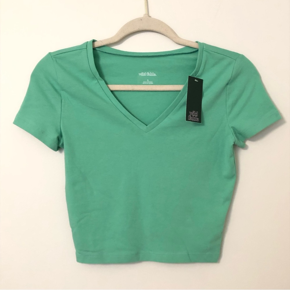 🆕 NWT Bright Mint Green Baby Tee